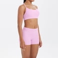 thumbnail image 4 of QIbmong Workout Sets for Women Sleeveless Spaghetti Straps Halter Neck Camisoles and High Waist Biker Shorts Summer Gym Outfits(XL,Pink), 4 of 9