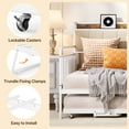 thumbnail image 5 of Asofer Twin Daybed, Trundle & Metal Frame with Upholstered Storage Headboard & Charging Station, White, 5 of 10