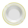thumbnail image 4 of Smarty 12 oz. White with Gold Edge Rim Disposable Plastic Soup Bowls 120ct, 4 of 6