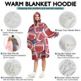 thumbnail image 5 of Red Footballs on Blue Pattern Wearable Oversized Blanket,Wearable Blanket Hoodie for Adults,Cozy Hooded Blankets with Super Pockets,Super Warm Fuzzy Pullover for Women & Men, 5 of 6