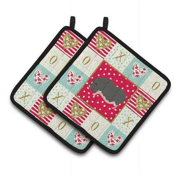 Carolines Treasures CK5368PTHD Vietnamese Pot-Bellied Pig Love Pair of Pot Holders, 7.5HX7.5W, multicolor