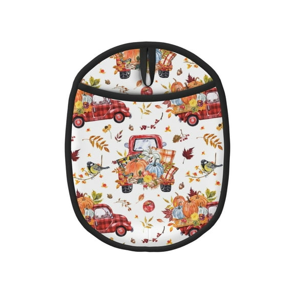 Naloa Watercolor Fall Silicone Pot Holders, Oven Mitts Heat Resistant Hot Pads, Non Slip Pot Holder for Kitchen Baking and Cooking 9.4 x 7.5 Inches