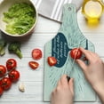 thumbnail image 3 of Wine Cutting Board, Wine Glass and Vintage Sun Burst Frame the Flavor is Like Delicate Poetry Words, Tempered Glass Cutting and Serving Board, Wine Bottle Shape, Night Blue White, by Ambesonne, 3 of 5