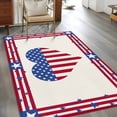 thumbnail image 3 of Independence Day Washable Area Rug 3 x 5 ft American Flag Love Heart Retro, Soft Non Slip Rugs Stain Repellent Indoor Felt Carpet for Living Dining Room Bedroom Home Office, 3 of 9
