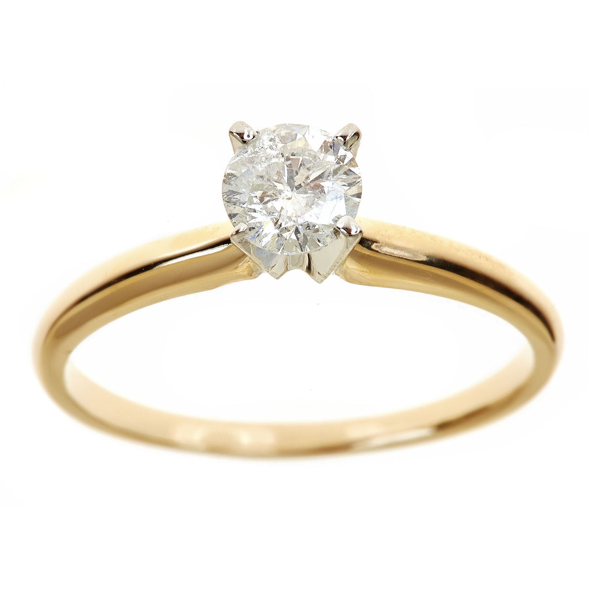 1 Carat T.W. Round White Diamond 14kt Yellow Gold Solitaire Ring, IGL certified by Generic