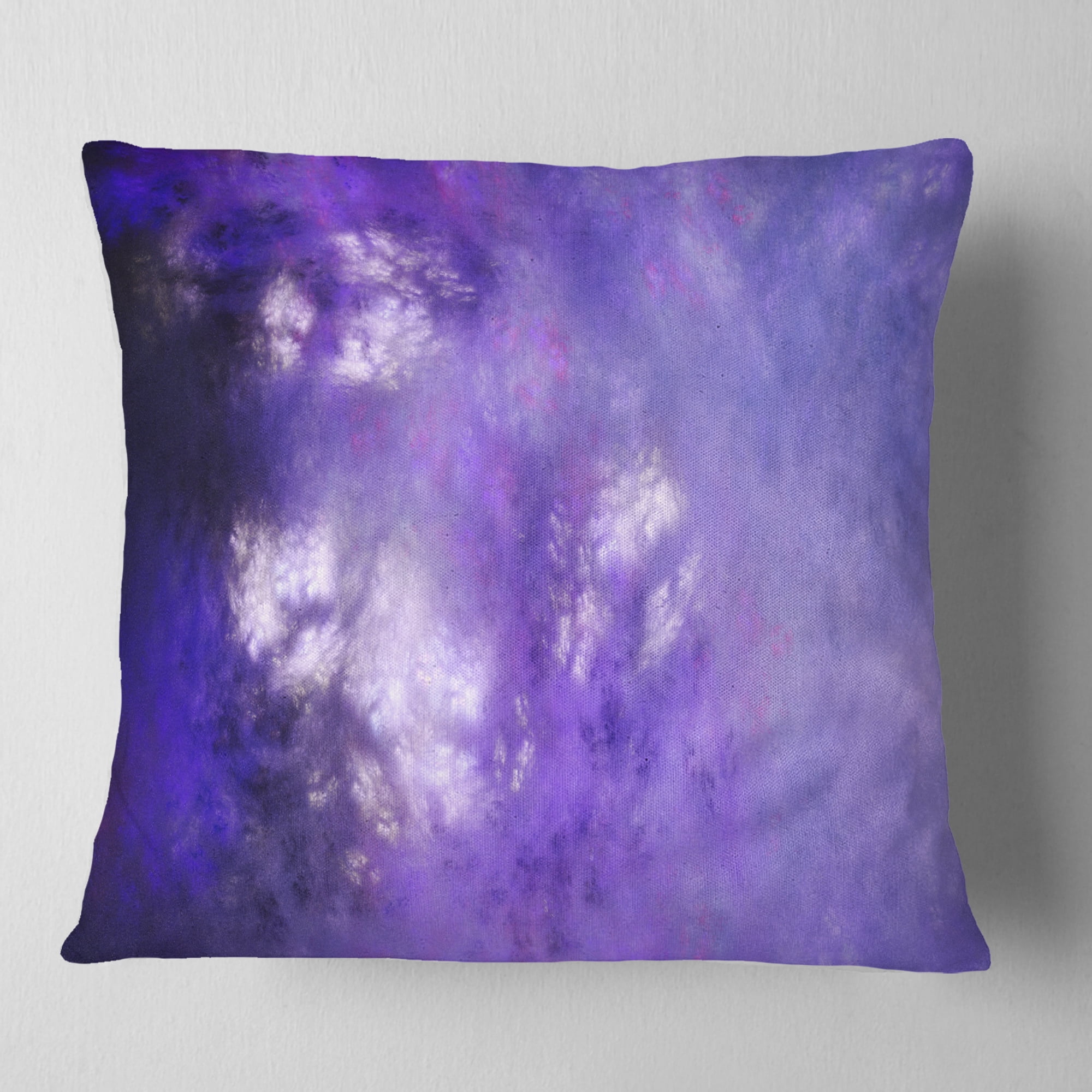 Designart Blur Purple Sky with Stars - Abstract Throw Pillow - 18x18