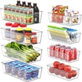 thumbnail image 1 of Simple Houseware Clear Bins for Freezer and Kitchen Pantry Organizer, 8 Packs (4 Medium, 4 Large), 1 of 6