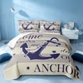 thumbnail image 2 of Erosebridal Nautical Anchor Twin Quilt Set, Marine Twin Coverlet Set, Reversible 2 Pieces, 1 Bedspread and 1 Pillowcase, 2 of 7