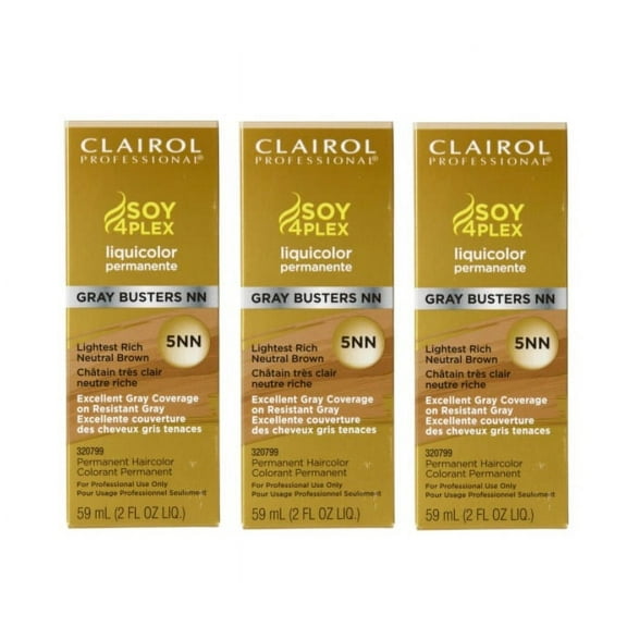 [3 PACK] Clairol Soy4Plex LiquiColor Permanent Hair Color [5NN Lightest Neutral Brown] * BEAUTY TALK LA *