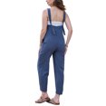 thumbnail image 3 of INSPIRE CHIC Women's Casual Jumpsuit Cotton Linen Adjustable Tie Straps Back Zipper Sleeveless Overalls Small Navy Blue, 3 of 5