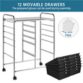 thumbnail image 4 of Alden Design 12 Drawer Rolling Storage Cart Organizer with Lockable Wheels, Black, 4 of 11