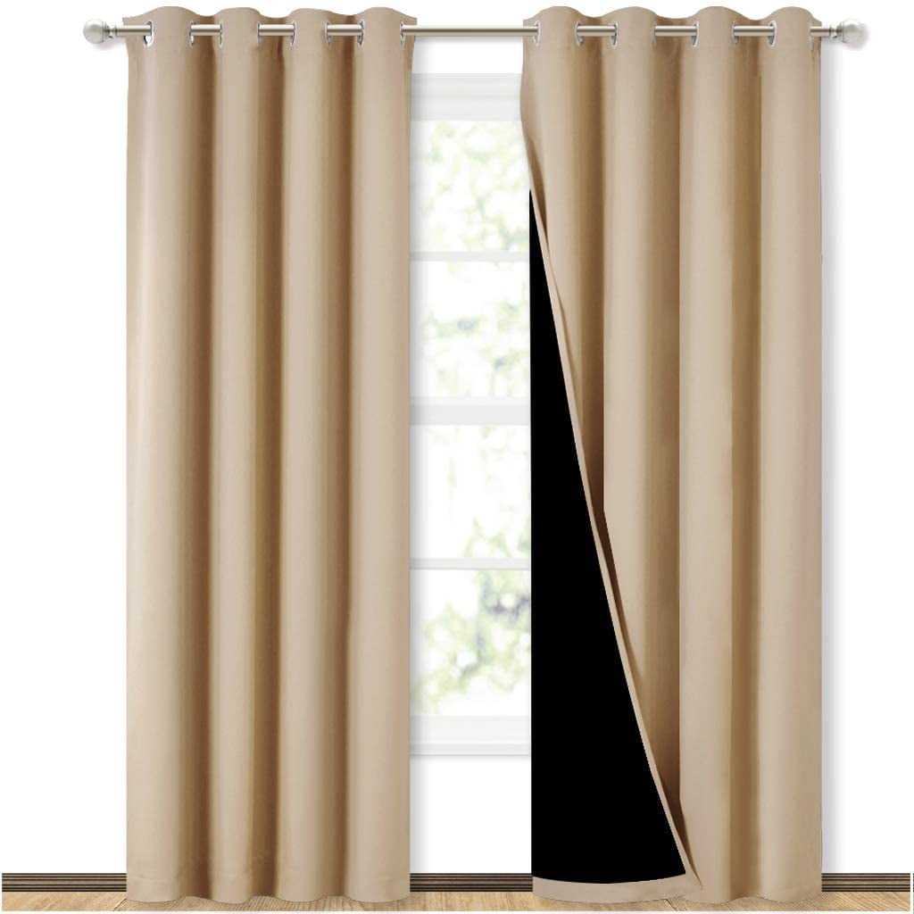NICETOWN Blackout Wide Blinds for Sliding Door,Insulated Noise Reduction Drapes, 