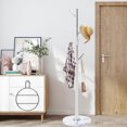 thumbnail image 1 of Coat Rack Stand with Natural Marble Base, Solid 201 Stainless Steel Coat Rack Freestanding, Modern Coat Racks, Heavy Duty Metal Standing Coat Tree Hanger for Jacket, Bag, Entryway, Office, 1 of 8