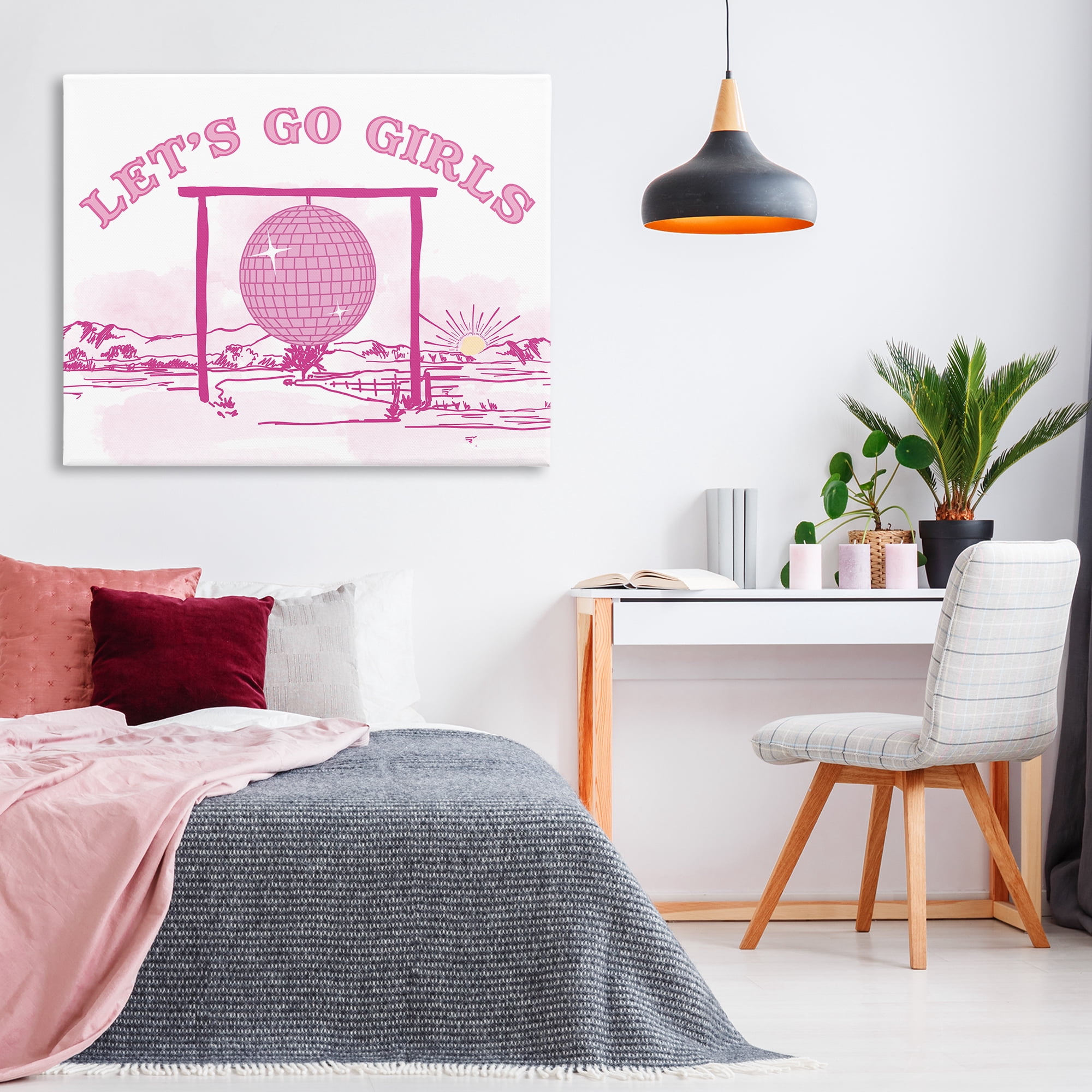 Stupell Industries Go Girls Western Disco Landscape & Nature Painting Wrapped Canvas Art Print Wall Art, 48 x 36