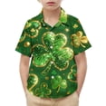 thumbnail image 7 of hengsof Kids' Short Sleeve Printed Button Down Collared Casual Shirt with Chest Pocket, 7 of 7
