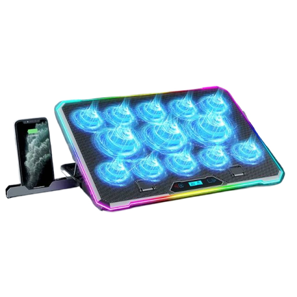 Laptop Coolers Pad with 13 Light Fan, Quiet Operation for 14-21Inch Devices, 8Height Setting Laptop Cooling Pad