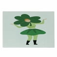thumbnail image 1 of St. Patrick's Day Cutting Board, Lucky Lady with Clover Hat Costume Pattern, Decorative Tempered Glass Cutting and Serving Board, in 3 Sizes, by Ambesonne, 1 of 2