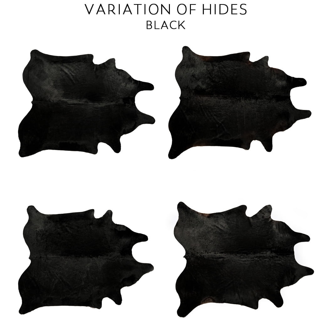Hair On Hide Leather, Panel, Black