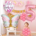 thumbnail image 3 of Set de globos de cumpleaños JKGOO Pink Butterfly para quinto cumpleaños, 3 of 7