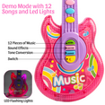 thumbnail image 7 of UUGEE Kids Guitar Toys for Girls 3+ Years, Child Pretend Flash Electric Play Musical Instrument Toy with Mic Stand, Pink,Christmas Birthday Gifts for 6 8 10 12 Year Old, 7 of 7