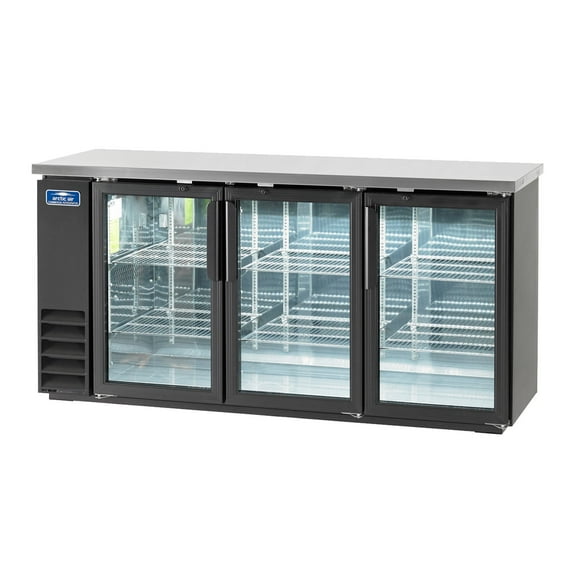 Arctic Air ABB72G, Back Bar Refrigerator, Glass Doors, three-section, Interior LED Lighting, NSF Certified