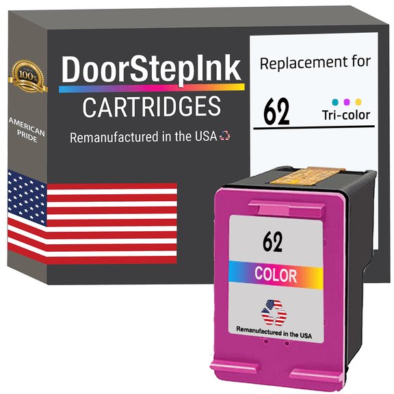 Remanufactured DoorStepInk Brand for HP 62 (C2P06AN) Tri-Color in USA Ink Cartridge