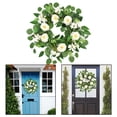thumbnail image 4 of 45cm corona de peonía Artificial de seda bnca, guirnalda de peonía de puerta frontal para interior al aire libre, decoración del hogar Decoración de Baoblaze Guirnalda de puerta floral, 4 of 8