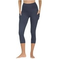 thumbnail image 5 of JUSLIO Capris for Women with Pockets Butt Lifting Solid Yoga Workout Capris Leggings, 5 of 9