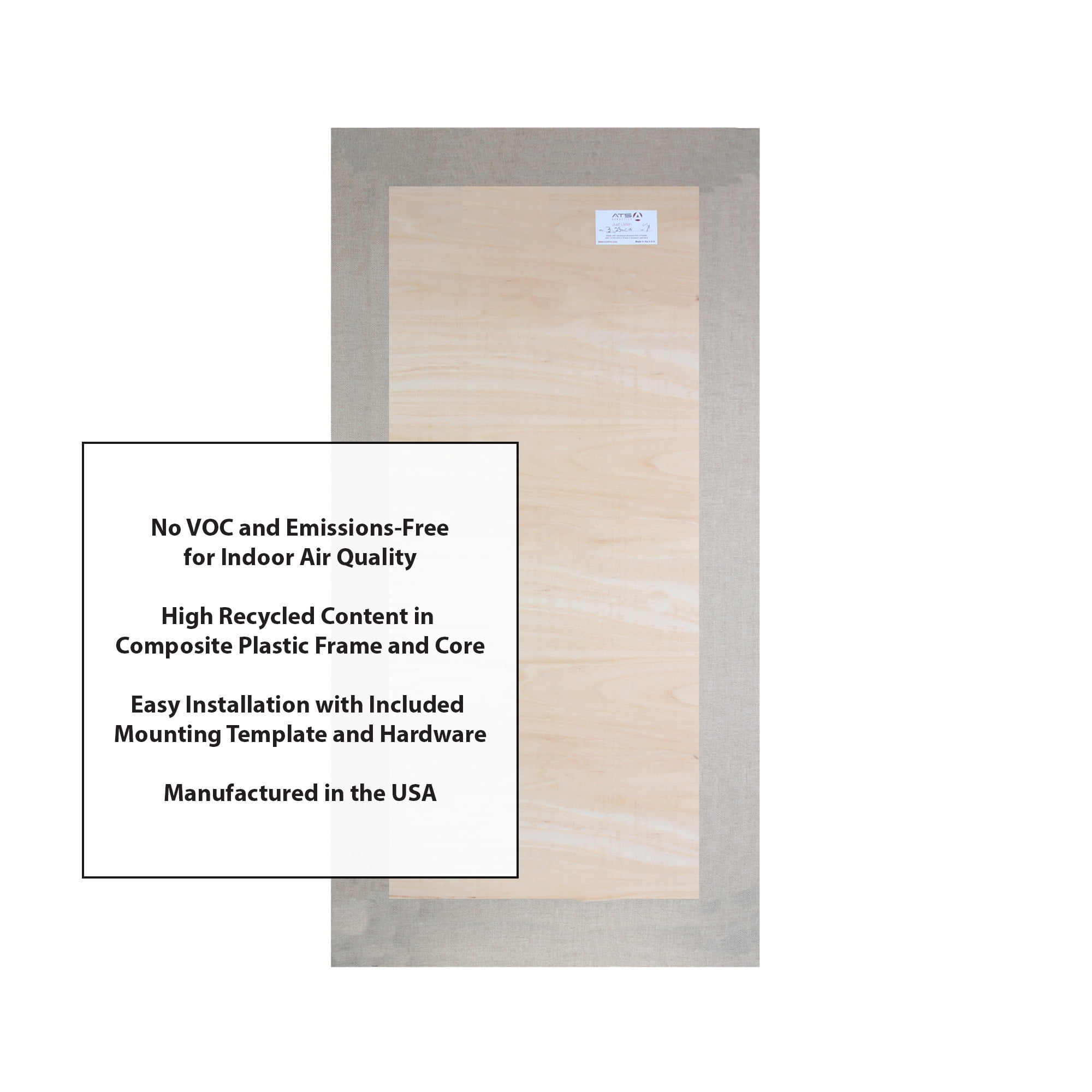ATS Acoustics ECO Panel Low-VOC Professional Studio Recording Booth Sound Absorbing Acoustic Panel 24" x 48" x 2" (Sandstone)
