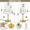 thumbnail image 2 of Modern Minimalist Cone Desk Lamp Antique Bronze Base & Linen Shade Bedside Table Lamp for Bedroom Living Room, Office, Dorm Watercolor Rabbit Pattern Small, 2 of 8