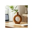 thumbnail image 3 of Handcrafted Mango Wood Vase - Rustic Round Decorative Accent - Natural Woodgrain Finish - Modern Casual Style for Home & Office - Ideal for Living Room & Bedroom Decor - 14" Brown, 3 of 13