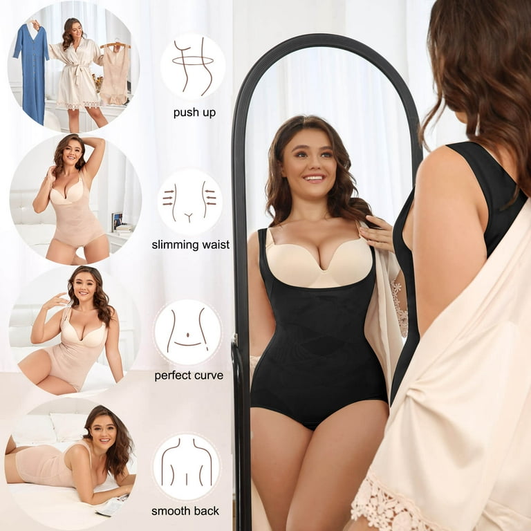 VASLANDA Womens Open Bust Shapewear Bodysuit Tummy Control Shaping Bodysuit  Full Body Shaper Slimmer Briefer 