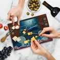 thumbnail image 5 of Movie Theater Cutting Board, Family of Skeletons Sitting on a Sofa and Watching a Movie at Home, Decorative Tempered Glass Cutting and Serving Board, Small Size, Multicolor, by Ambesonne, 5 of 5