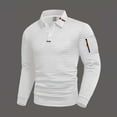 thumbnail image 1 of pstuiky camisas de manga larga para hombre, Camiseta de manga larga con solapa y botones para hombre, color liso, con cuello cuadrado pequeño Tops de hombre xxxl, 1 of 6