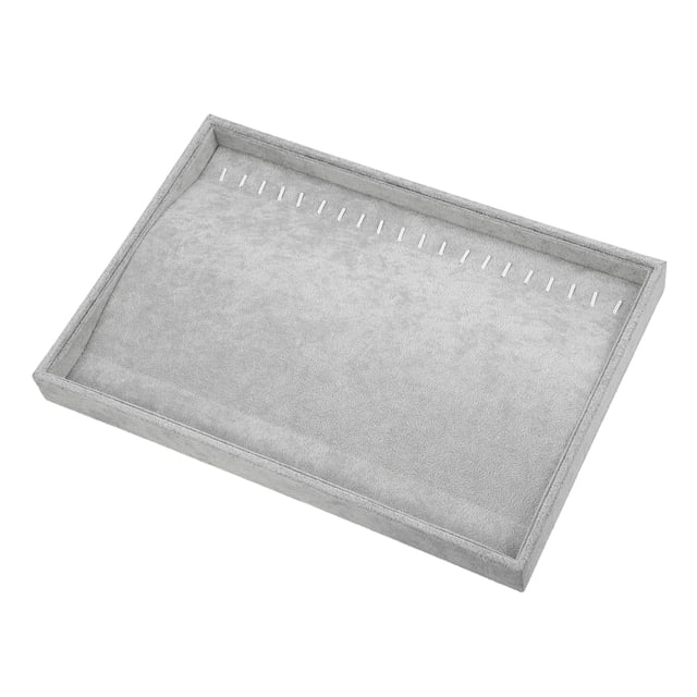 Terciopelo Collar Joyas Bandeja, para Collar Colgantes, Gris