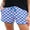 03-FP Pink Blue Plaid, variant on JWD Women's Checkered Shorts Elastic Waist with Drawstring Plaid Short Pants Beach Summer with Pockets Royal Blue White L
