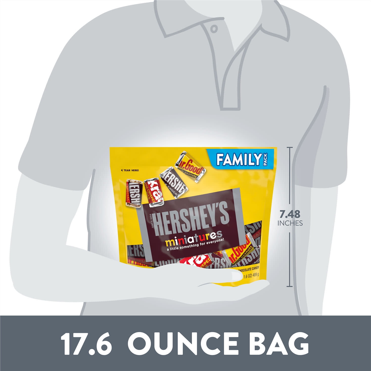 Hershey's Miniatures Assorted Chocolate Candy, Family pack 17.6 oz