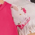 thumbnail image 4 of Robe pour Enfants 4-7 Ans Mode Mignonne Florale Tulle Manches Courtes Robes de Princesse pour Fille FJH, 4 of 5