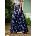 thumbnail image 3 of Falda larga Lepunuo Flowy de cintura alta con bolsillos para mujer, 3 of 6