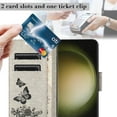 thumbnail image 4 of Allytech Galaxy S25 Ultra Wallet Case,  PU Leather Butterfly Embossed Flip Folio Stand Protective Shockproof Cards Holder Hand Wrist Bumper Phone Case Cover for Samsung Galaxy S25 Ultra - Gray, 4 of 7