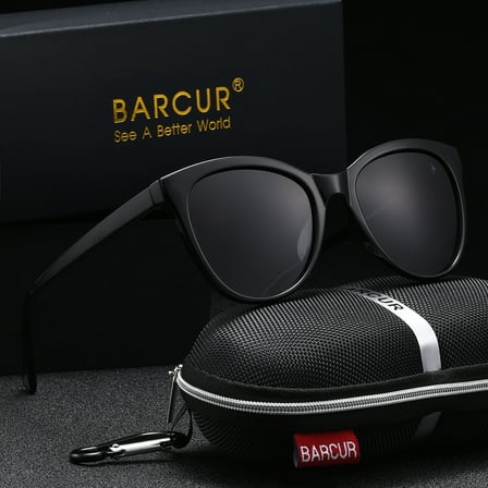 BARCUR Simple Comfortable Women Polarized Sunglasses Fashion Cat Eye Ultra Light PC Frame UV400 TAC Lens lentes de sol mujer
