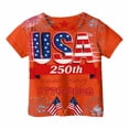 thumbnail image 2 of CHENge 250 Years USA Shirt for Kids 1776 American Flag Graphic Shirt Boys Girls Patriotic Short Sleeve 4th of July Tee Top,1-2 Years, 2 of 5