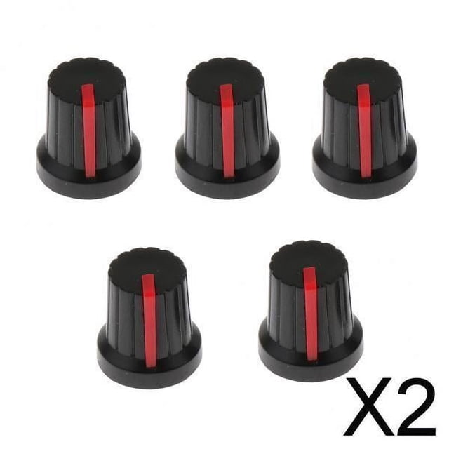 Perillas de control de amplificador CUTICAT 5 Piezas de Plástico Negro