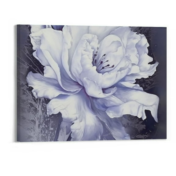 Creowell Peony Canvas Wall Art Light Purple Flower Picture Painting Decor for Women's Bedroom Home Living Room Kitchen Abstract Floral Artwork Framed Ready to Hang(20X16in)