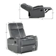 thumbnail image 3 of Costway Recliner Chair Single Sofa Lounger with Arm Storage & Cup Holder Grey, 3 of 11
