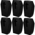 thumbnail image 1 of SHISUYAN 6Pcs Coffin Shaped Boxes Halloween Design Black Paper Storage For Treats, 1 of 9