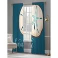 thumbnail image 4 of Seaside Shell Sheer Curtains 2 Panels Set Vintage White Shell Teal Green Texture Sheer Window Curtains Light Filtering Rod Pocket Voile Drapes for Bedroom Living Room 52"X84", 4 of 8
