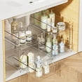 thumbnail image 2 of LuxeLine 2-Pack Clear Acrylic Pull-Out Under Sink Organizers - 2-Tier Stackable Drawers with Tracks for Bathroom/Kitchen/Pantry, 15LB Capacity, Tool-Free Install, 2 of 7