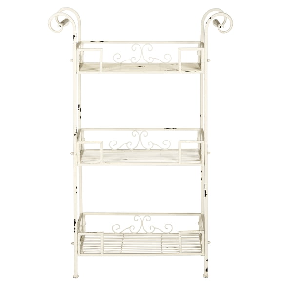 SAFAVIEH Noreen Outdoor Patio 3 Tier Shelf, Antique White