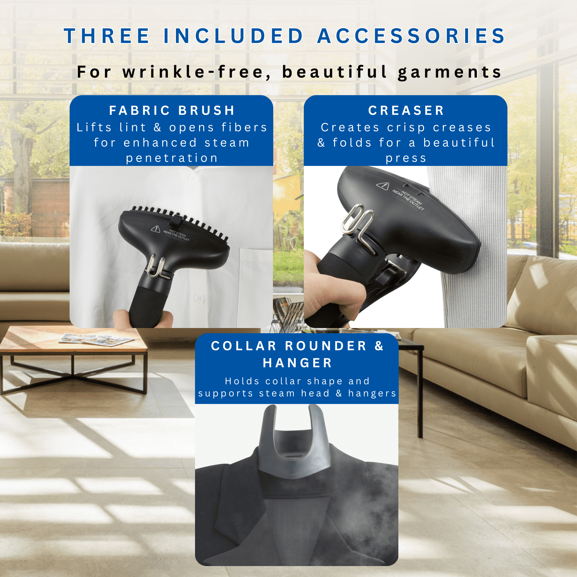 SALAV Pro Series Dual Bar Garment Steamer with Rotatable Ironing Board & Steam Selection Dial